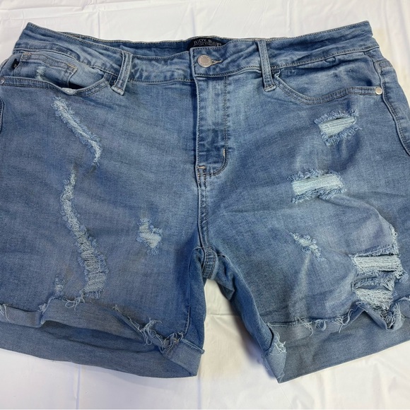 Judy Blue Pants - Judy Blue Light Blue Distressed Denim Jean Shorts